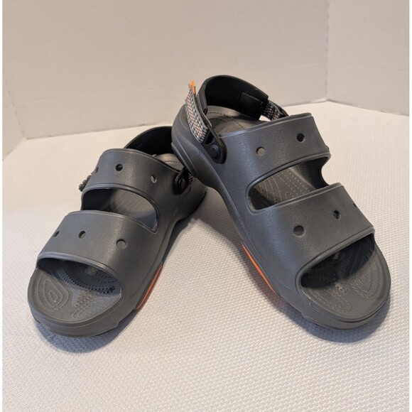 Crocs Classic All Terrain Men\'s 13 Open Toe Sandal Hook Loop 207711 Gray Orange main image 9
